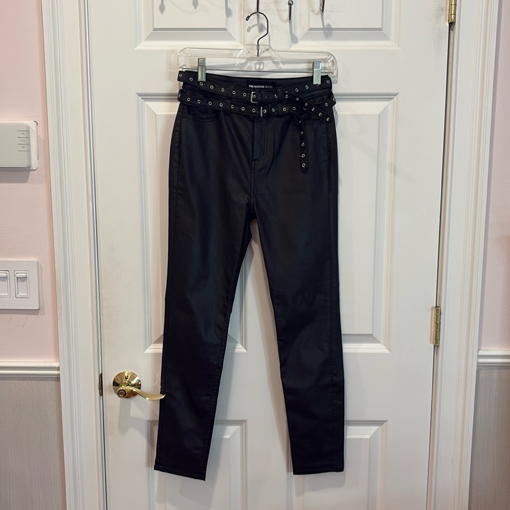 The Kooples Skinny Leather Pants with Double Belt